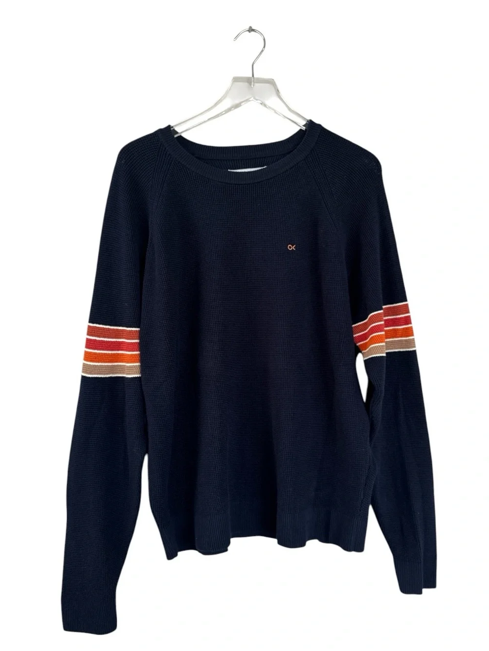 Outerknown Nostalgic Sweater Men’s XL Navy Burnt Rainbow Organic Cotton